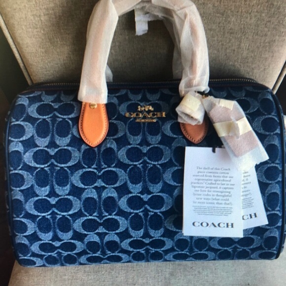 Meet the Posher Handbags - Coach Rowan Satchel Bag In Signature Denim Canvas NWT CY699